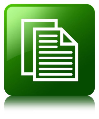 Belge sayfaları simgesi yeşil kare düğme