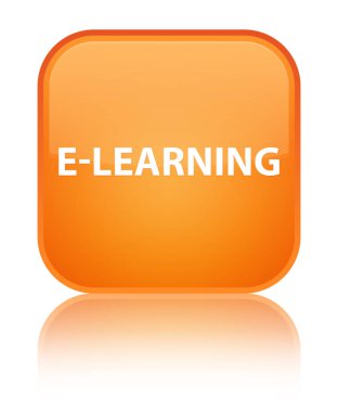 E-öğrenme özel turuncu kare düğme