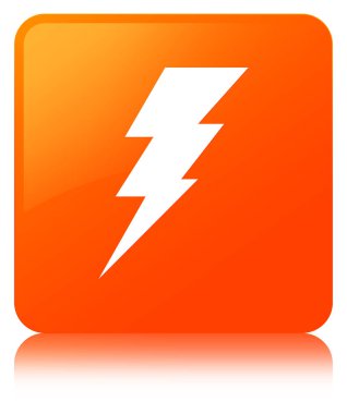 Electricity icon orange square button