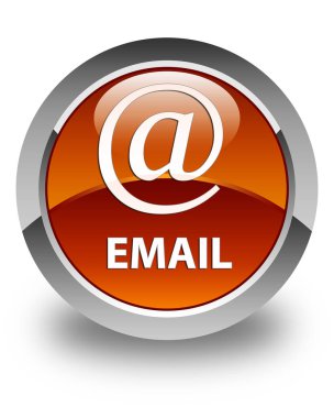 E-posta (adresi simgesi) parlak kahverengi yuvarlak düğme