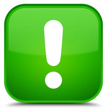 Ünlem işareti simgesi özel yeşil kare düğme