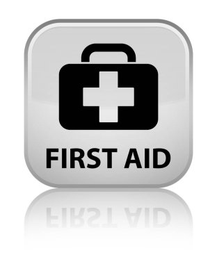 İlk yardım özel beyaz kare düğme