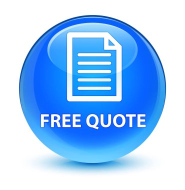 Ücretsiz fiyat teklifi (sayfa simgesi) camsı camgöbeği mavi yuvarlak düğmesi