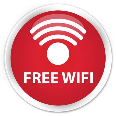 Ücretsiz Wi-Fi sigorta primi kırmızı yuvarlak düğmesi