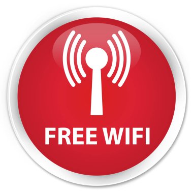 Ücretsiz wifi (wlan ağ) sigorta primi kırmızı yuvarlak düğmesi
