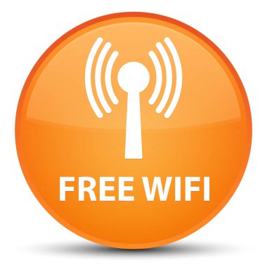 Ücretsiz wifi (wlan ağ) özel turuncu yuvarlak düğmesine