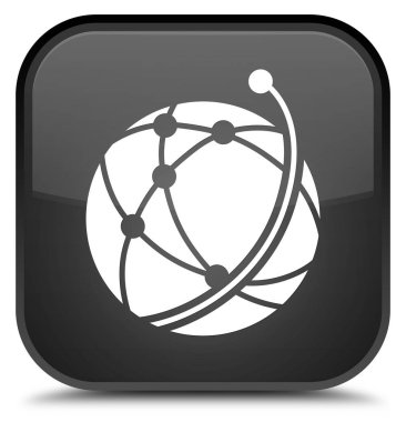 Küresel ağ kutsal kişilerin resmi özel siyah kare düğme