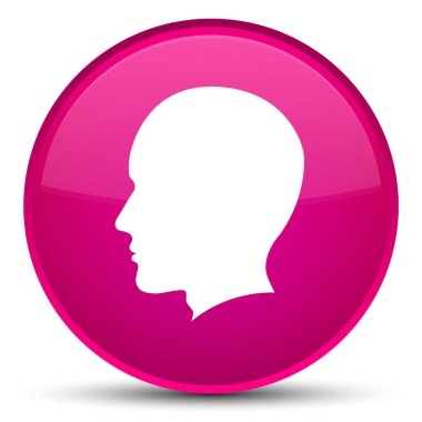 Baş erkek yüz simgesi özel pembe yuvarlak düğmesi