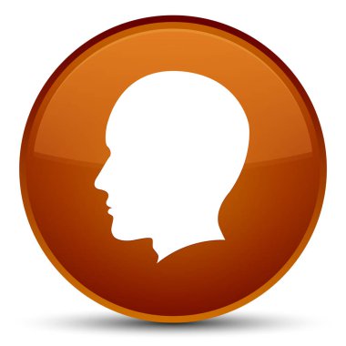 Baş erkek yüz simgesi özel kahverengi yuvarlak düğmesi