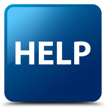 Mavi kare düğme yardım