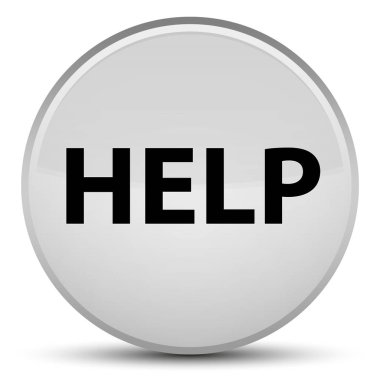 Yardım özel beyaz yuvarlak düğmesi