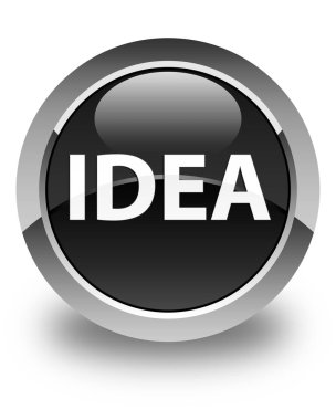 Fikir parlak siyah yuvarlak düğme