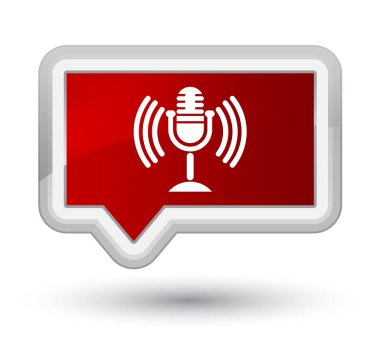 Mikrofon simgesi Başbakan Kızıl bayrak düğmesini