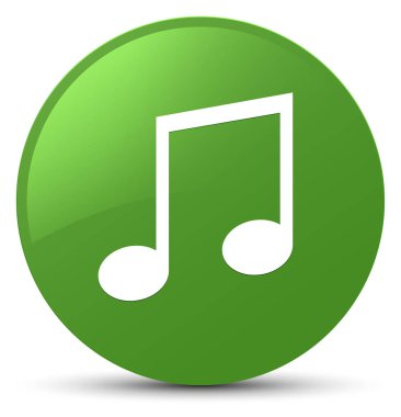 Müzik simgesini yumuşak yeşil yuvarlak düğmesi
