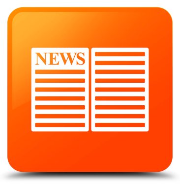 Gazete simgesi turuncu kare düğme