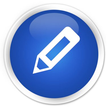 Kalem simgesi sigorta primi mavi yuvarlak düğmesi
