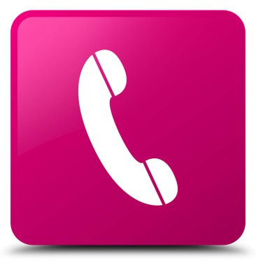 Telefon simgesi pembe kare düğme