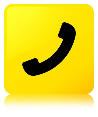 Telefon simgesi sarı kare düğme