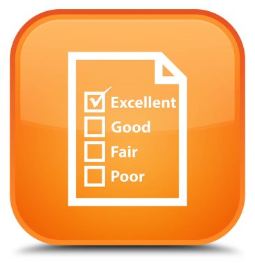 Soru formu kutsal kişilerin resmi özel turuncu kare düğme