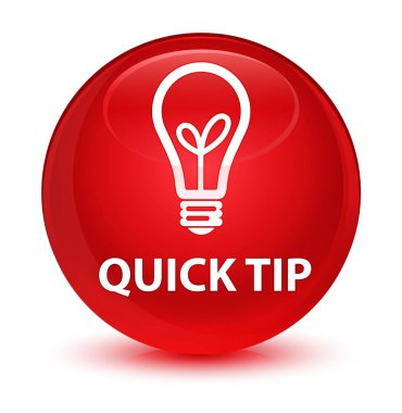 Çabuk uç (ampul simgesi) cam gibi kırmızı yuvarlak düğmesi