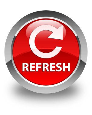 (Döndürme ok simgesi) parlak düğme kırmızı Yenile