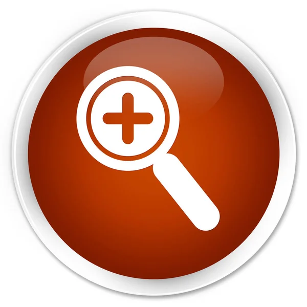 Zoom no ícone botão redondo marrom prémio — Fotografia de Stock