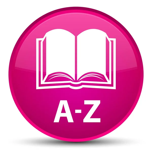 A-Z (ikona knihy) speciální růžové kulaté tlačítko — Stock fotografie