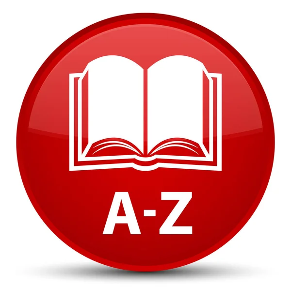 A-z (书籍图标) 特殊的红色圆形按钮 — 图库照片