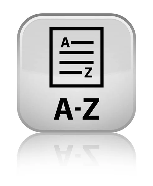 A-Z (icono de página de lista) botón cuadrado blanco especial — Foto de Stock