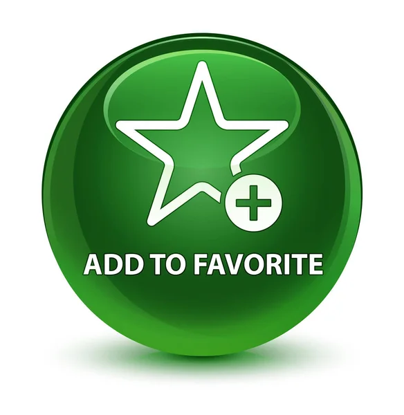 Dodaj do ulubionych szklisty miękki zielony okrągły przycisk — Zdjęcie stockowe