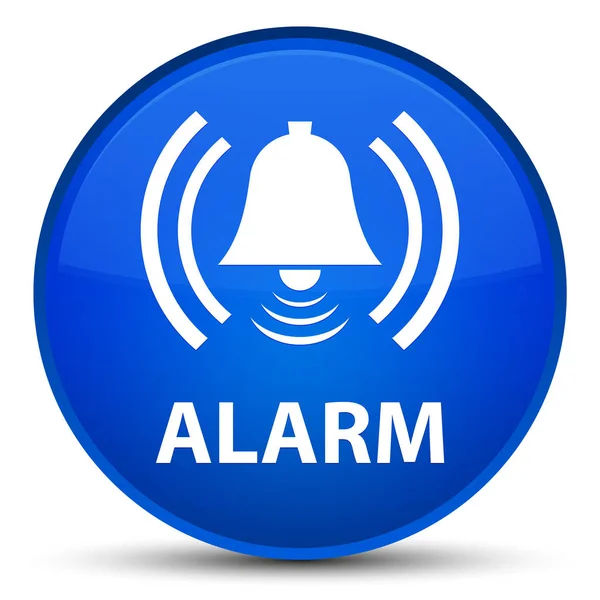 Alarm (zil simgesini) özel mavi yuvarlak düğmesi — Stok fotoğraf