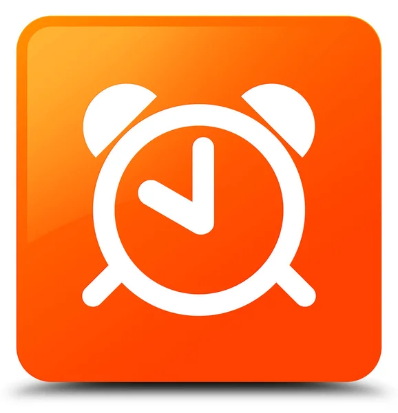 Budzik ikona pomarańczowy przycisk kwadratowy — Zdjęcie stockowe