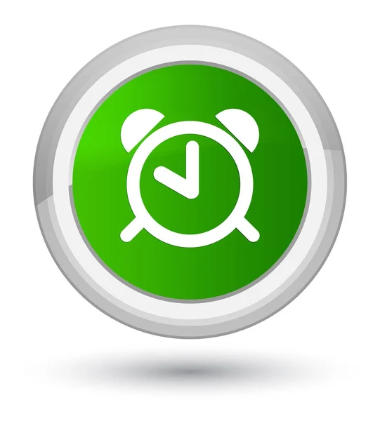 Sveglia icona primo pulsante rotondo verde — Foto Stock