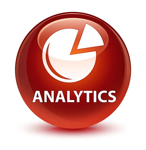 Analytics (ikonę wykresu) szklisty brązowy okrągły przycisk — Zdjęcie stockowe