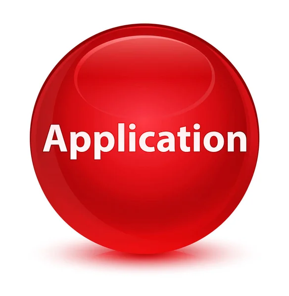 Application glassy red round button — Stock Photo, Image