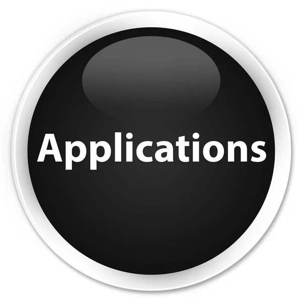 Applications premium black round button — Stock Photo, Image
