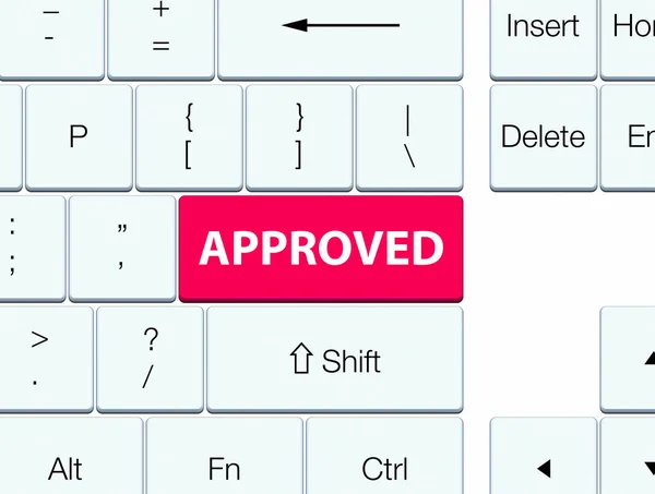 Approved pink keyboard button — Stock Photo, Image