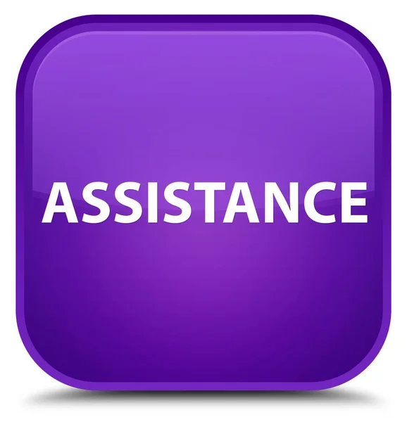 Assistance special purple square button — Stock Photo, Image