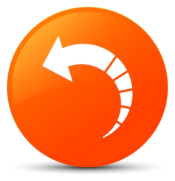 Ícone de seta traseira laranja botão redondo — Fotografia de Stock