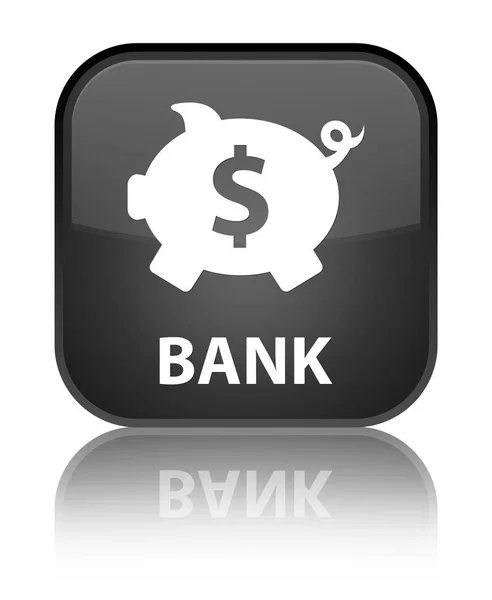 Banco (caja de cerdo signo de dólar) botón cuadrado negro especial —  Fotos de Stock