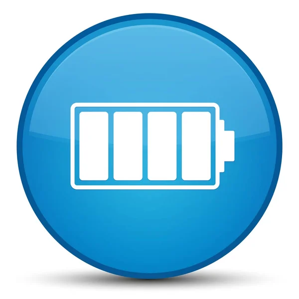 Icono de la batería especial cyan azul botón redondo — Foto de Stock