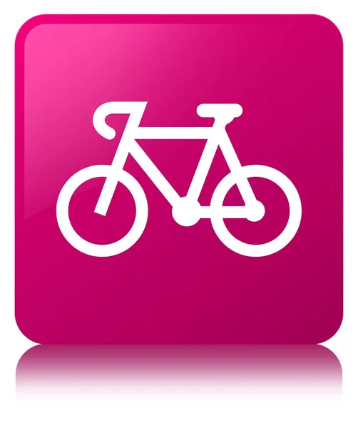 Polkupyörän kuvake vaaleanpunainen neliö painiketta — kuvapankkivalokuva