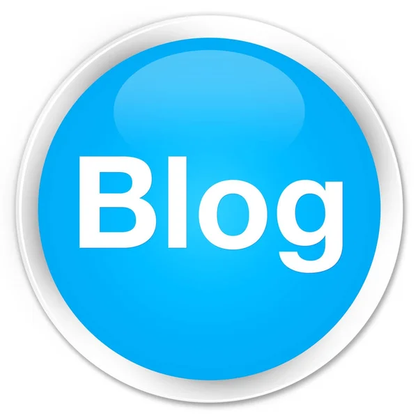 Blog prémium cián kék kerek gomb — Stock Fotó