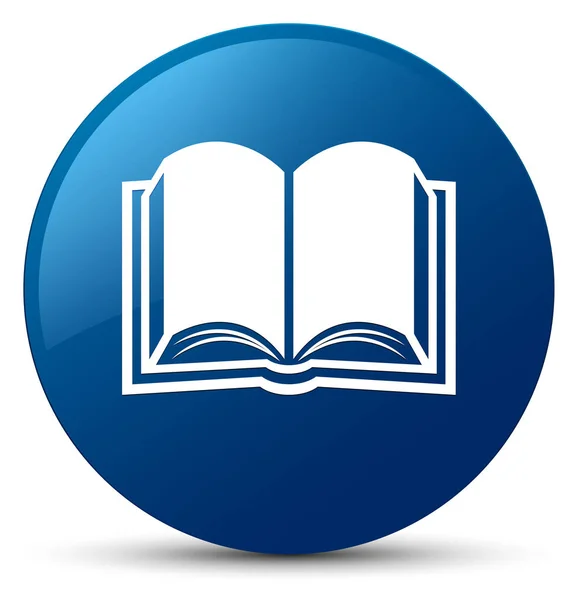 Libro icono azul botón redondo — Foto de Stock