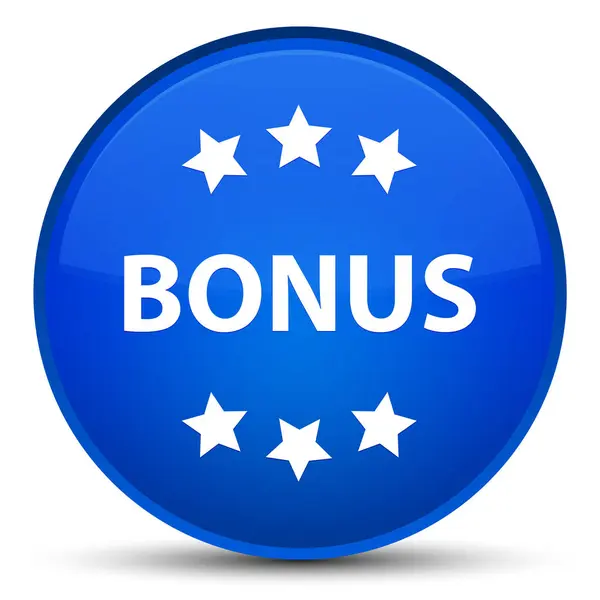 Bonus-ikonen speciella blå runda knappen — Stockfoto