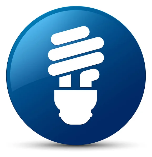 Ícone da lâmpada botão redondo azul — Fotografia de Stock
