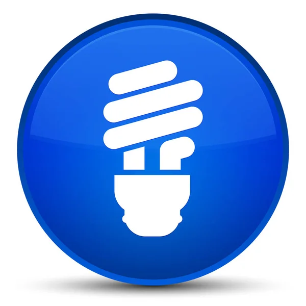 Піктограма лампи спеціальна синя кругла кнопка — стокове фото