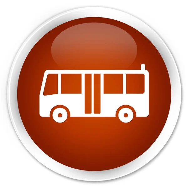 Buss ikonen premium bruna runda knappen — Stockfoto