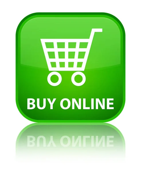 Comprar especial verde quadrado botão online — Fotografia de Stock