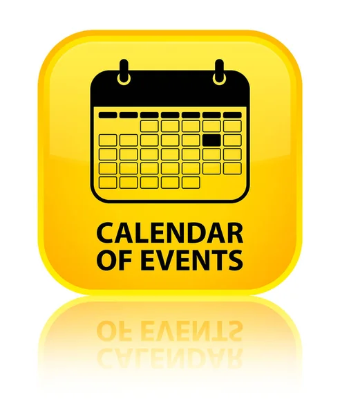 Calendário de eventos botão quadrado amarelo especial — Fotografia de Stock